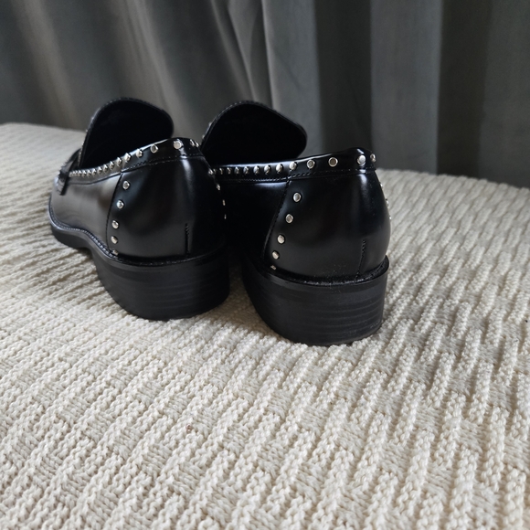 Marc Fisher Black Loafers with Silver Accents - Picture 5 of 8